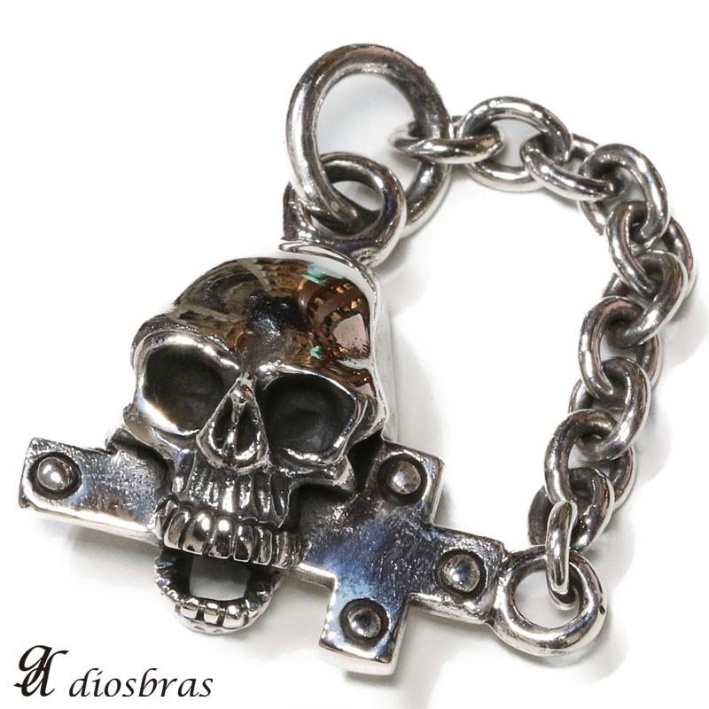 スカル ドクロ 髑髏 シルバー925 ペンダント クロス 十字架 : diosbras