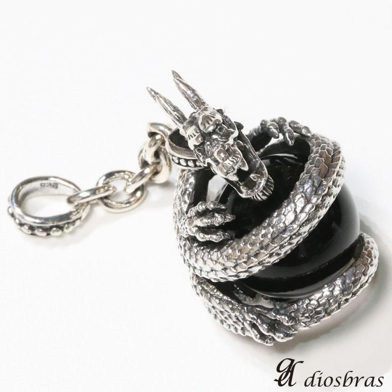 シルバー925 ドラゴン オニキス 竜 龍 オニキス バイカー 和柄 龍彫り