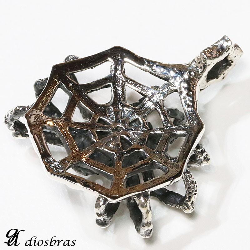 蜘蛛 スパイダー ペンダント トップ】 蜘蛛の巣 ゴシック シルバー925