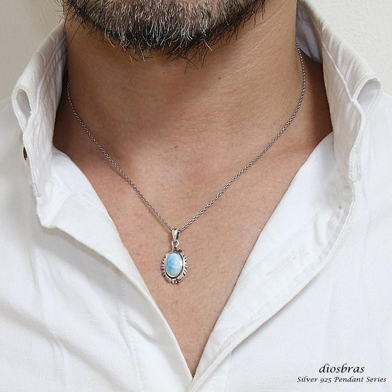 ラリマー ペンダントドミニカ産 オーバル ペンダント トップ クラウン 