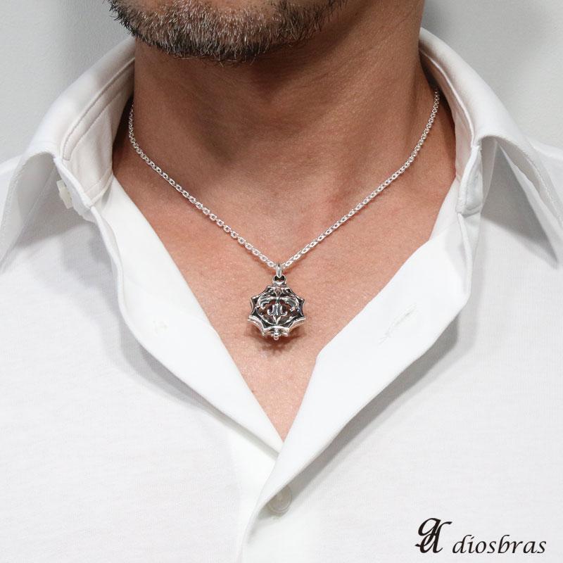 GARNIシルバー925 八角形 ペンダント ネックレスS ペンダント 開閉式 クロス 十字架 ロケット ピルケース シルバー925 八