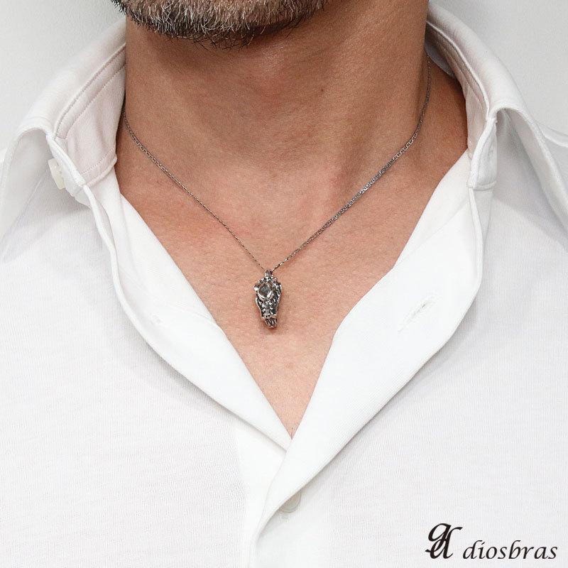 【一点物】ドラゴンモチーフ オールシルバーキーホルダー ドラゴン ペンダント パーツ カスタムパーツ キーホルダー キーフック