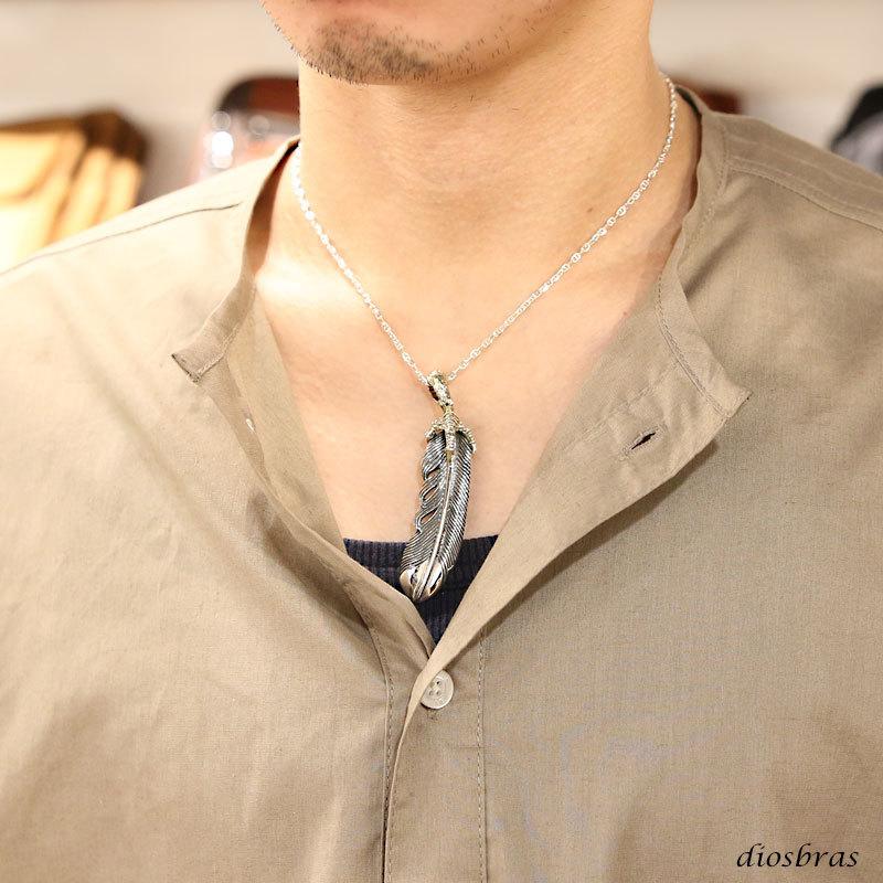 シルバー925 フェザー トップ クロウ 爪 フェザーネックレス シルバー925 フェザー トップ クロウ 爪 フェザーネックレス