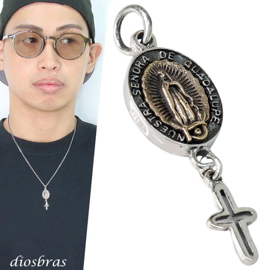 マリア クロス ペンダント 2連 ドロップ シルバー925 トップ マリア