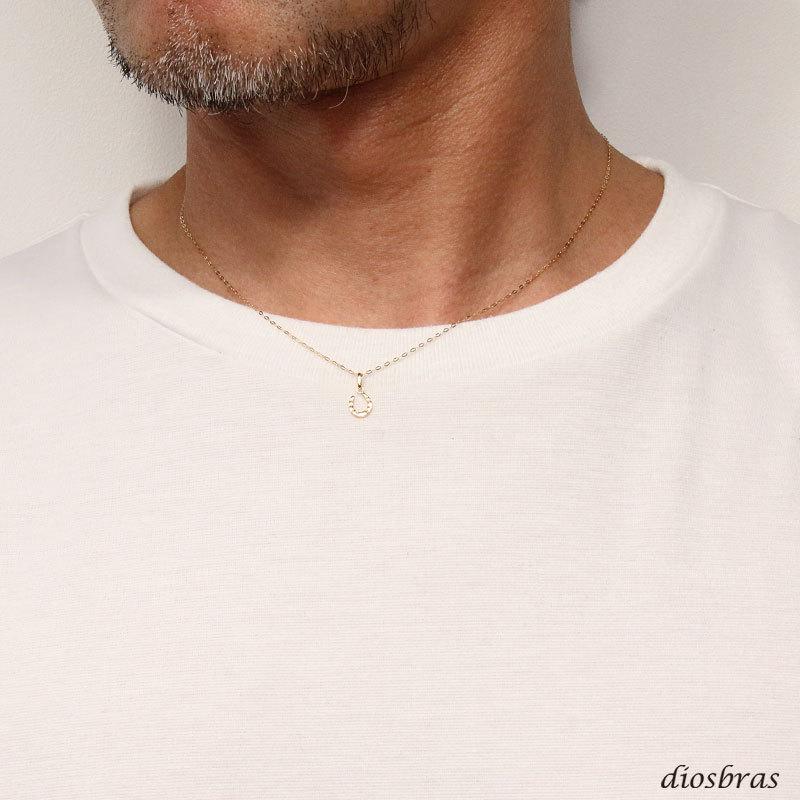 馬蹄　ホースシュー ペンダント k18 シンプル ゴールド 18k メンズ レディース 18金 アズキ チェーン トップ ネックレス あずきの画像