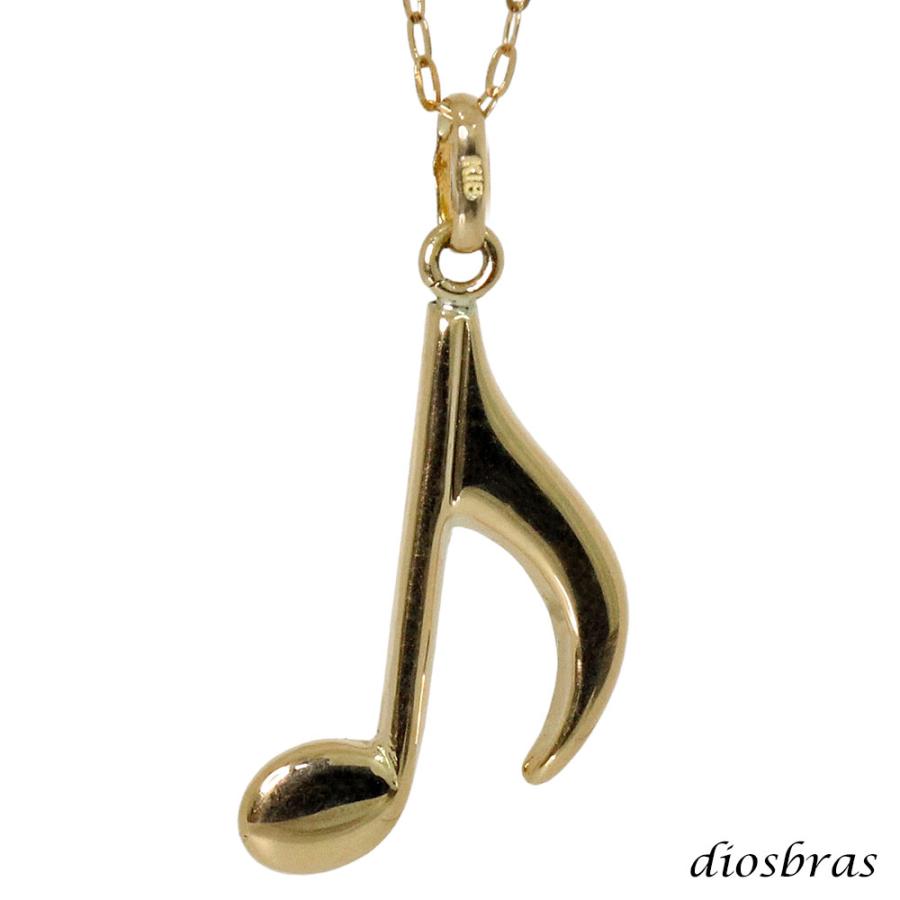 音符 音楽 ペンダント k18 18金トップ 8分音符 シンプル ゴールド 18k