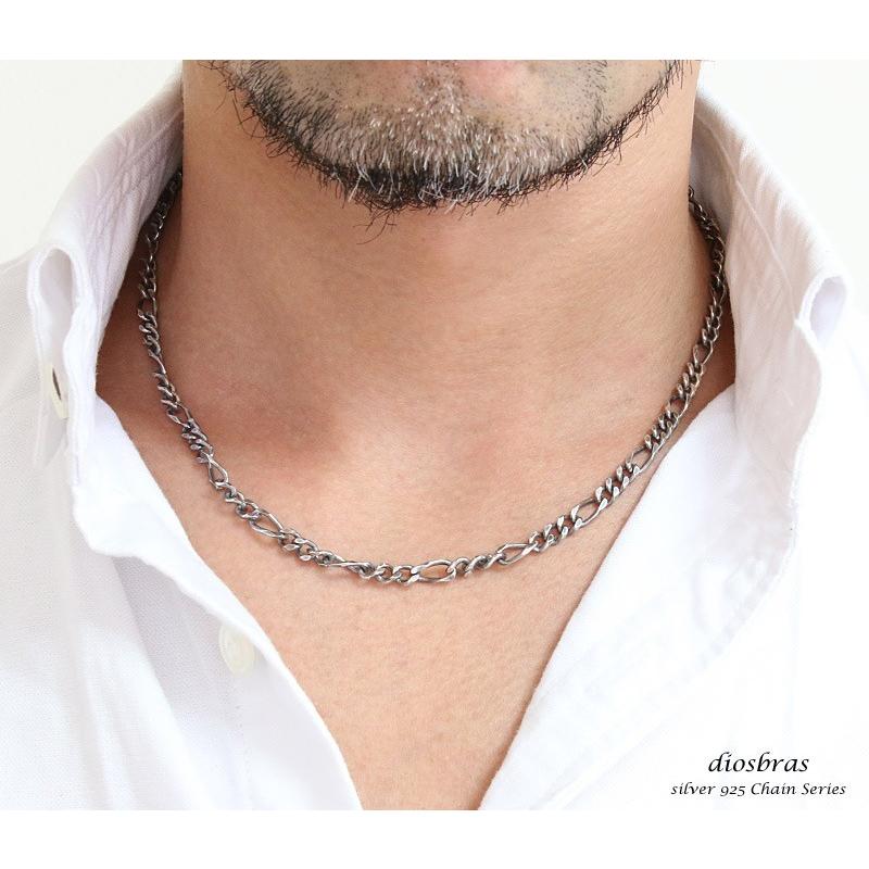 シルバーチェーン ネックレス フィガロチェーン 幅4.9mm 50cm