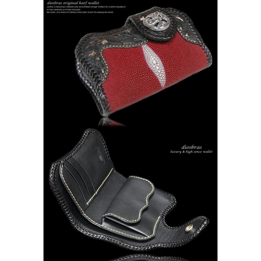 ウォレット ハーフ ミドル レザーウォレット 本革 赤 レッド