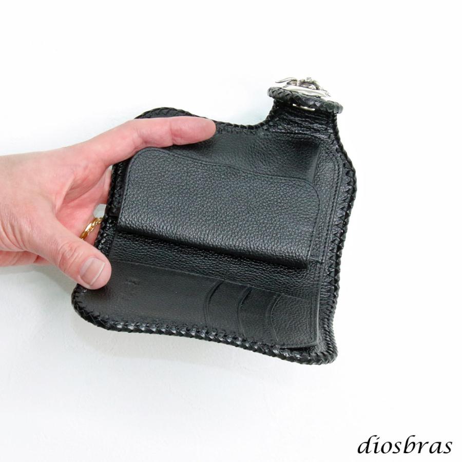二つ折り財布 バイカーズウォレット  イバラエイ ミドル ハーフウォレット シンプル  本革 カットスティングレイ エイ革  天然皮革 梅花皮 かいらぎの画像