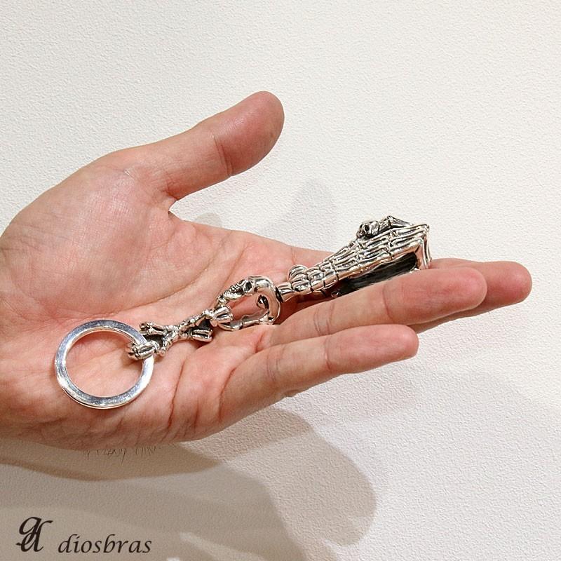 スカル シルバーキーチェーン スカルハンド ボーン シルバー スカル シルバーキーチェーン スカルハンド ボーン シルバー