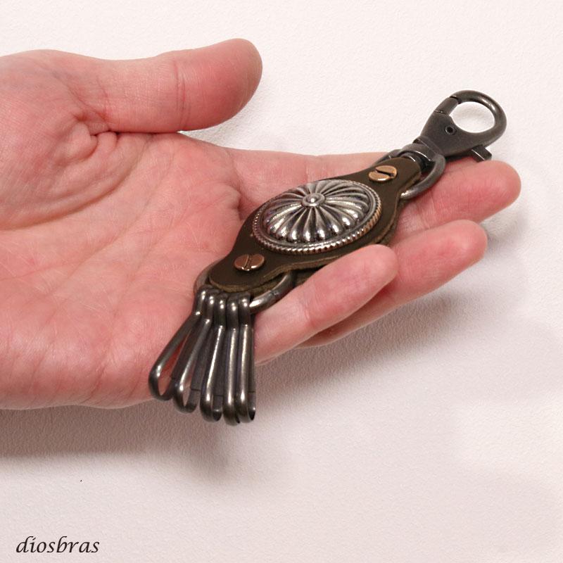 キーフック キーホルダー レザー ナバホ インディアン 亜鉛合金製