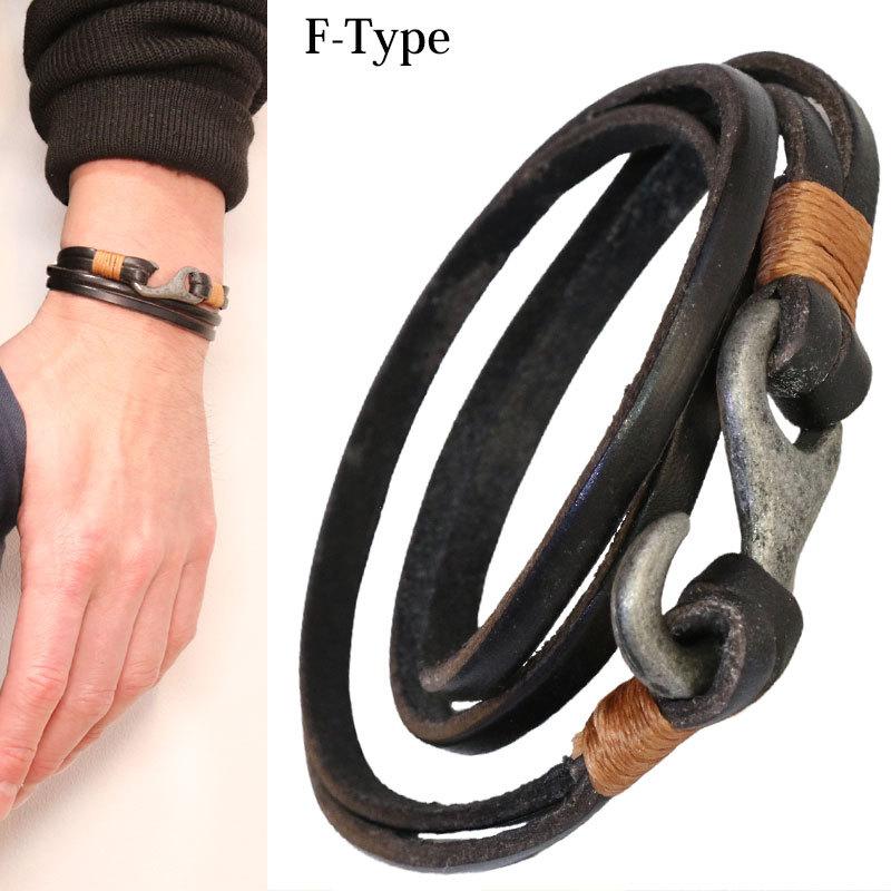 ブレスレット レザー ブレス 本革 革 バングル レザー