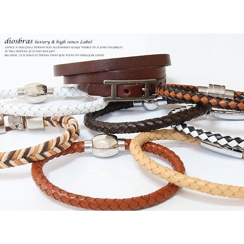 ブレスレット メンズ レザー ブレス 本革 革 レザーブレスレット 編み込み Lbs 2 Diosbras ディオブラス 通販 Yahoo ショッピング
