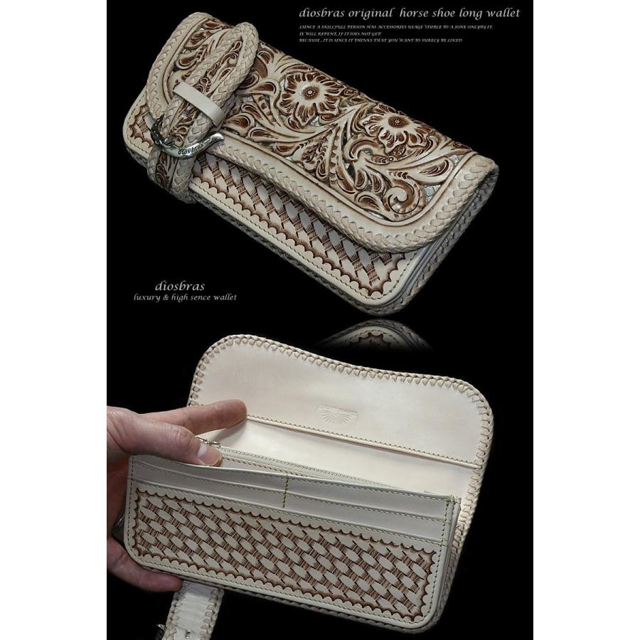 レザーカービング ロングウォレット透かし彫りダイヤモンドパイソン