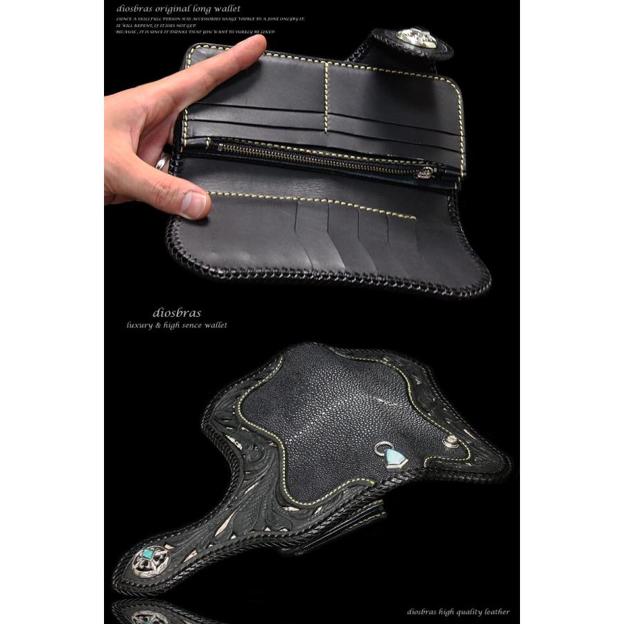 カービングウォレット財布 長財布 レザーウォレット 蛇革 パイソン エイ革 スティングレー ライダースの画像