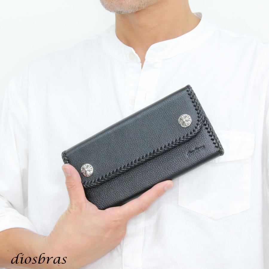 長財布 トラッカーウォレット シルバー925製 コンチョ 十字架 革財布