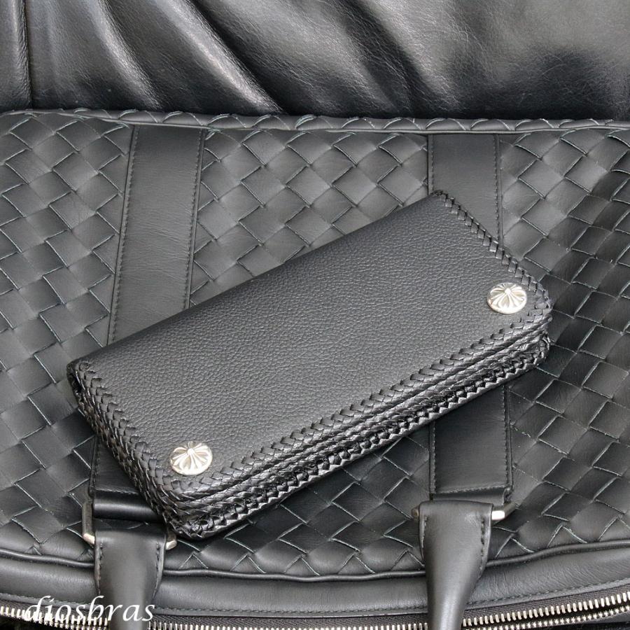 長財布 トラッカーウォレット シルバー925製 コンチョ 十字架 革財布