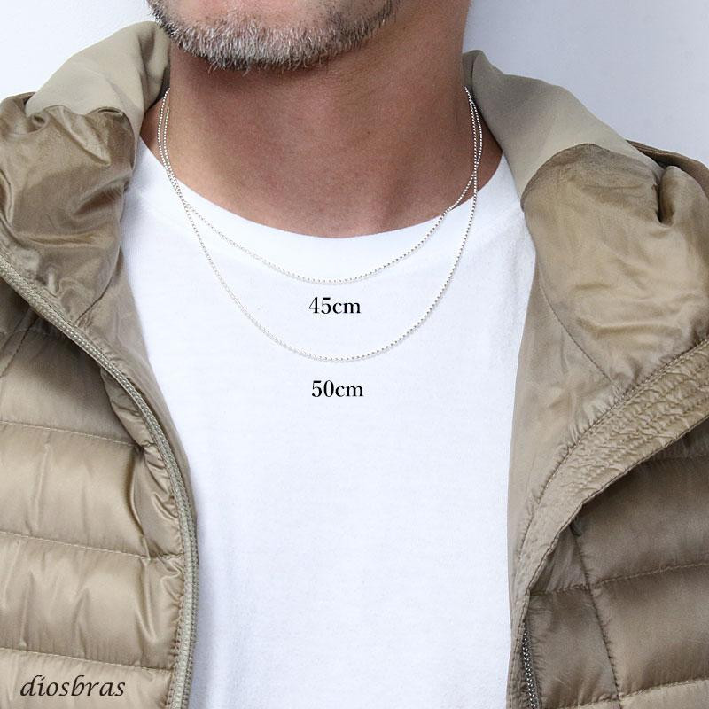 シルバー 925 変形ボールチェーン 1mm 50cm 幅1mm 俵型 ネックレス