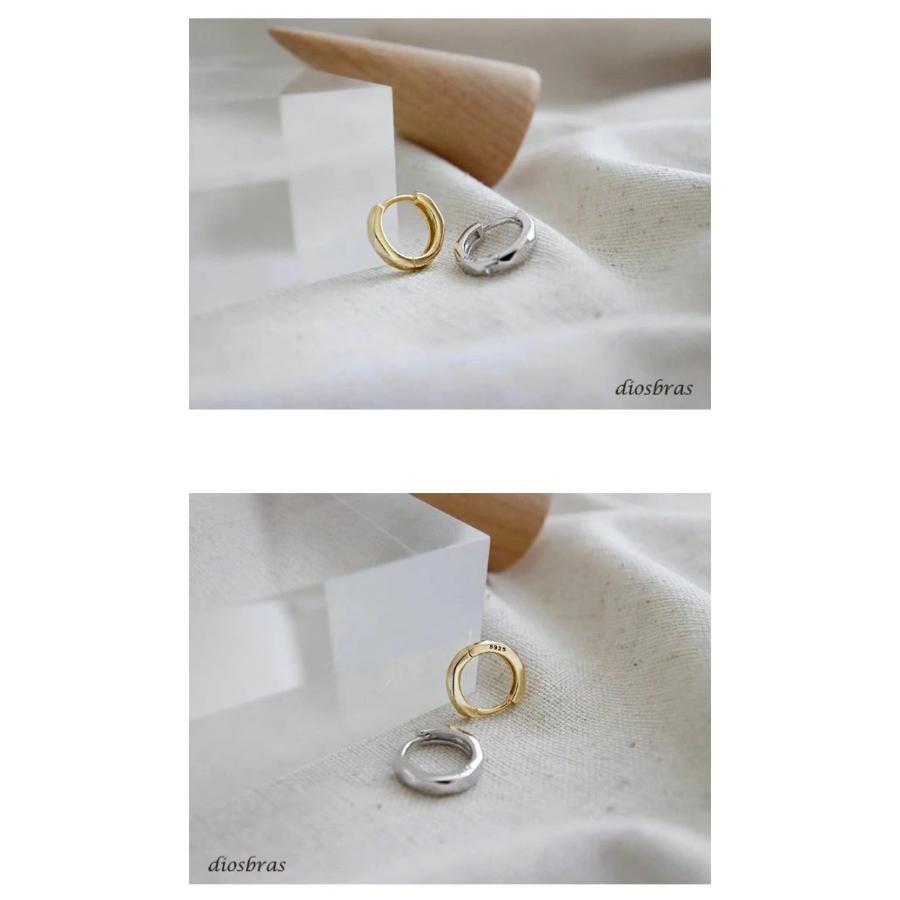 片耳用 フープピアス カッティング シルバー925 ピアス メンズ