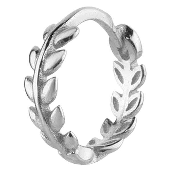リーフ 葉っぱ ピアス フープ ユニセックスピアス リングタイプ 片方