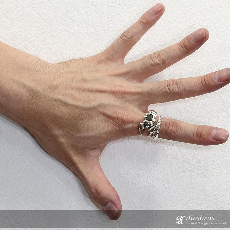 フリーサイズリング 蠍 スコーピオン 指輪 シルバー925 ブラック