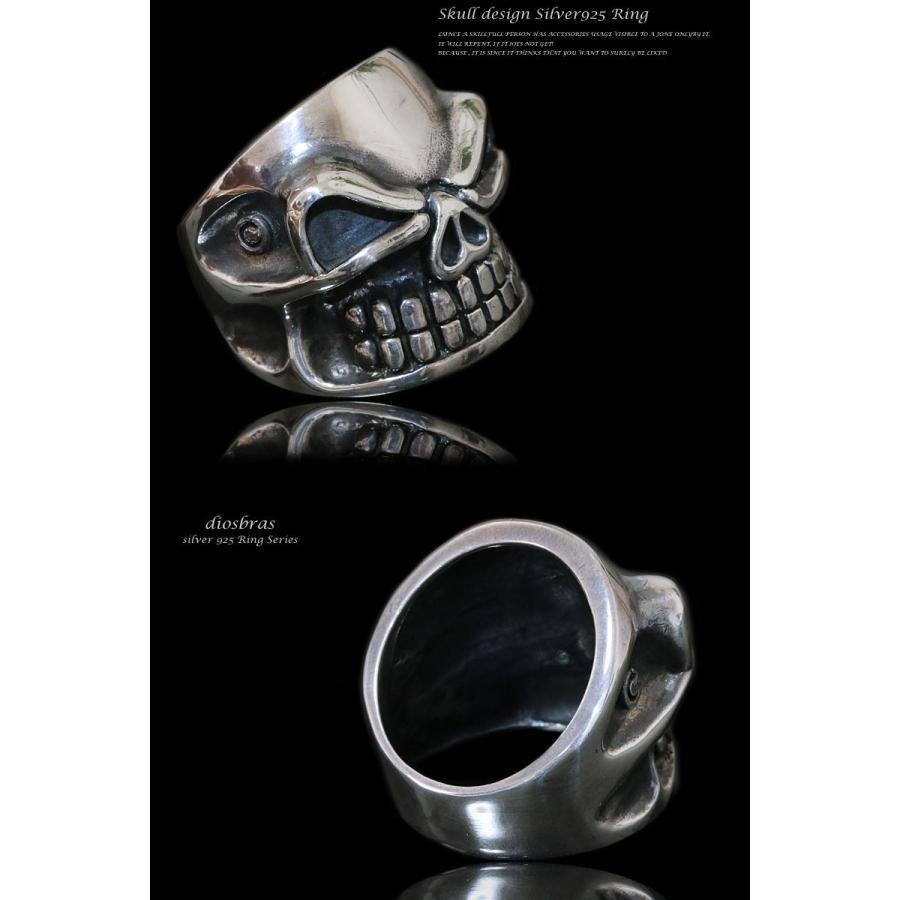 シルバー925無垢【新品】brain muscle 脳筋スカルリング925本物 【楽天