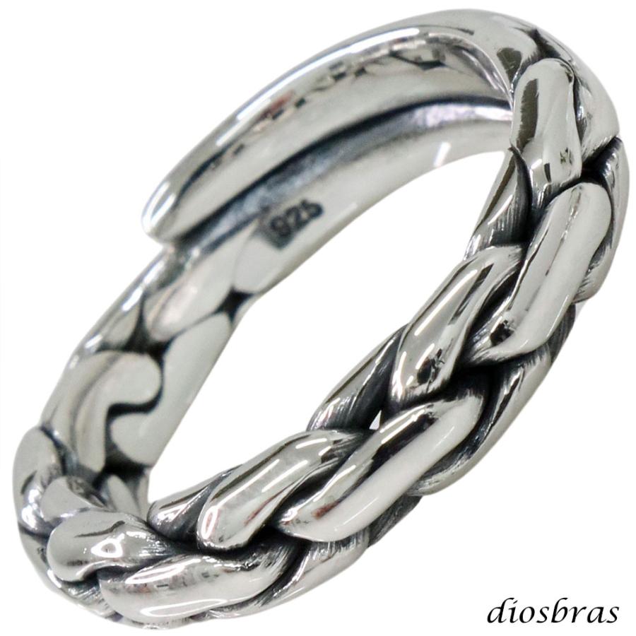 シルバーリング リング ハンドメイド ねじり 編み込み チェーン