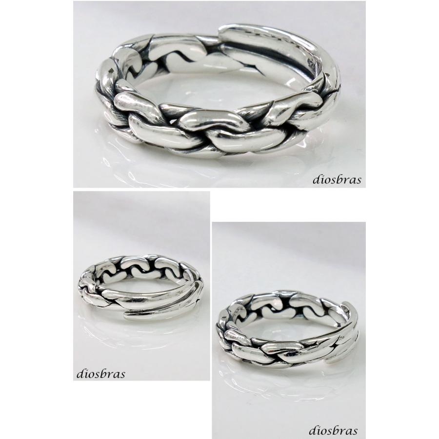 シルバーリング リング ハンドメイド ねじり 編み込み チェーン