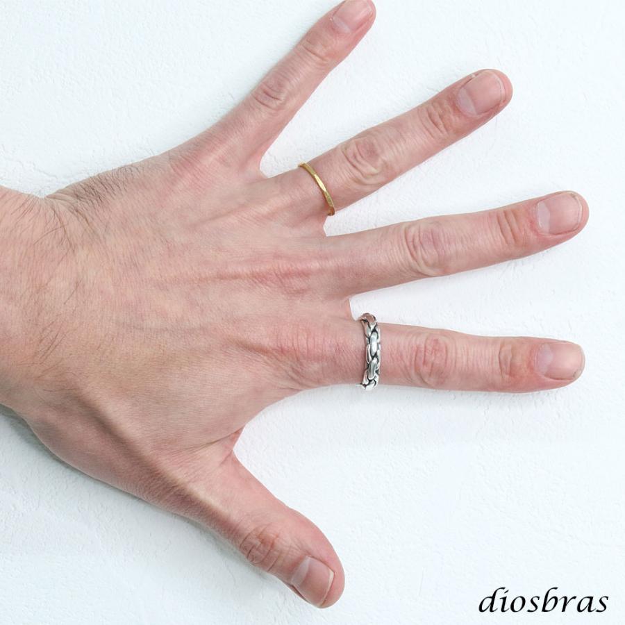 シルバーリング リング ハンドメイド ねじり 編み込み チェーン