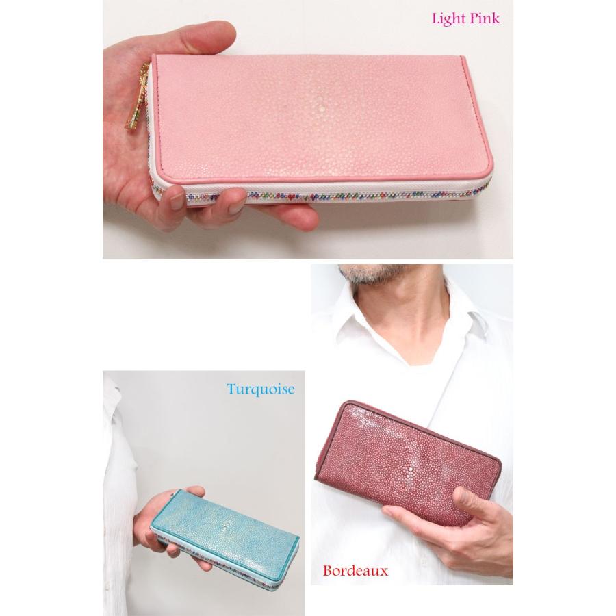 ラウンドファスナー 財布 長財布 エイ革 スティングレイ