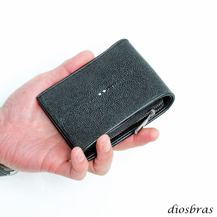 二つ折り財布 レザーウォレット 本革 スティングレイ エイ革