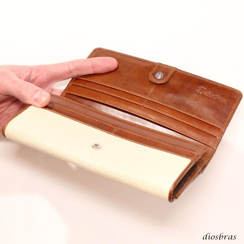二つ折り長財布 長財布 エイ革 スティングレイ スティングレー レザー 