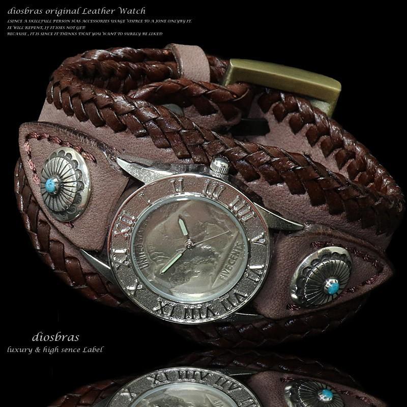 腕時計 メンズ ターコイズ オニキス 時計 レザーブレス ウォッチ 本革