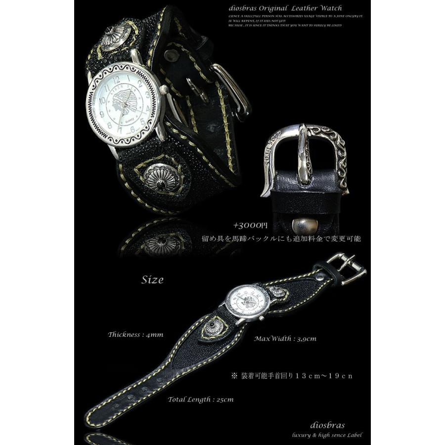 腕時計 メンズ ターコイズ オニキス 時計 レザーブレス ウォッチ