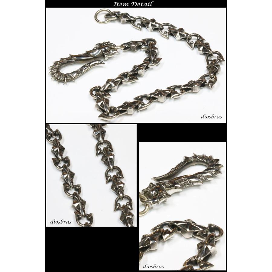 シルバー ウォレットチェーン クロス 十字架 メンズ ピューター製