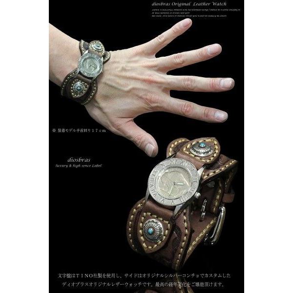 腕時計 メンズ ターコイズ オニキス 時計 レザーブレス ウォッチ