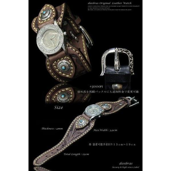 腕時計 メンズ ターコイズ オニキス 時計 レザーブレス ウォッチ