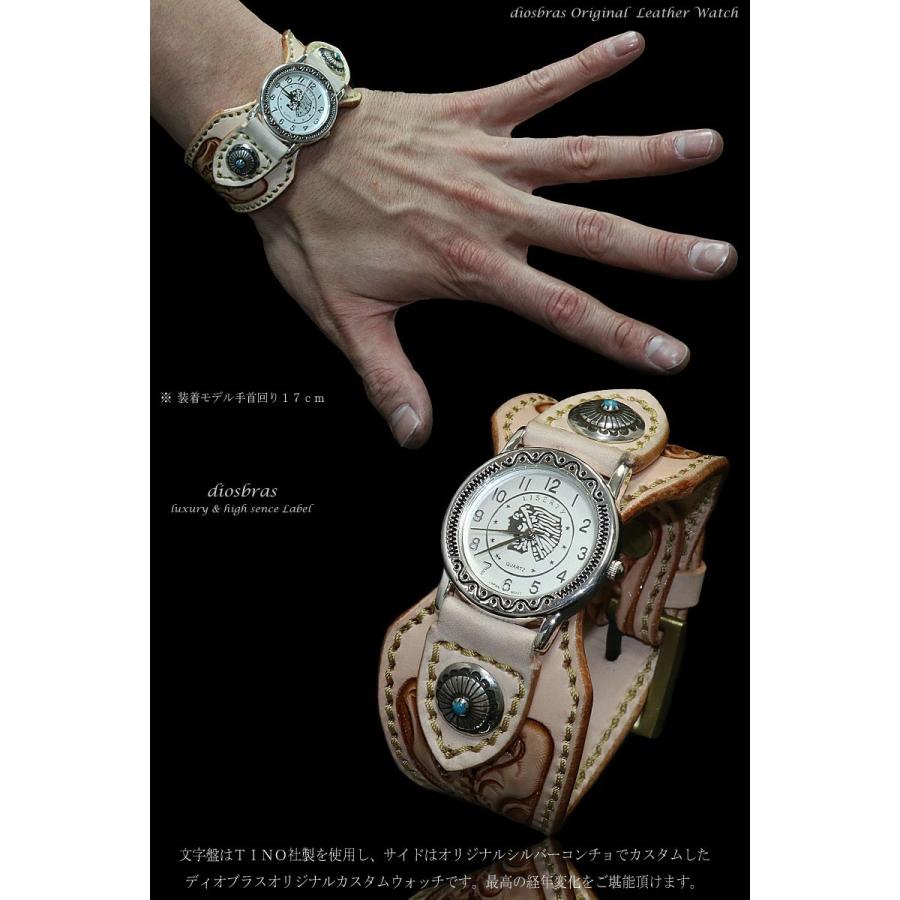 腕時計 メンズ ターコイズ オニキス 時計 レザーブレス ウォッチ