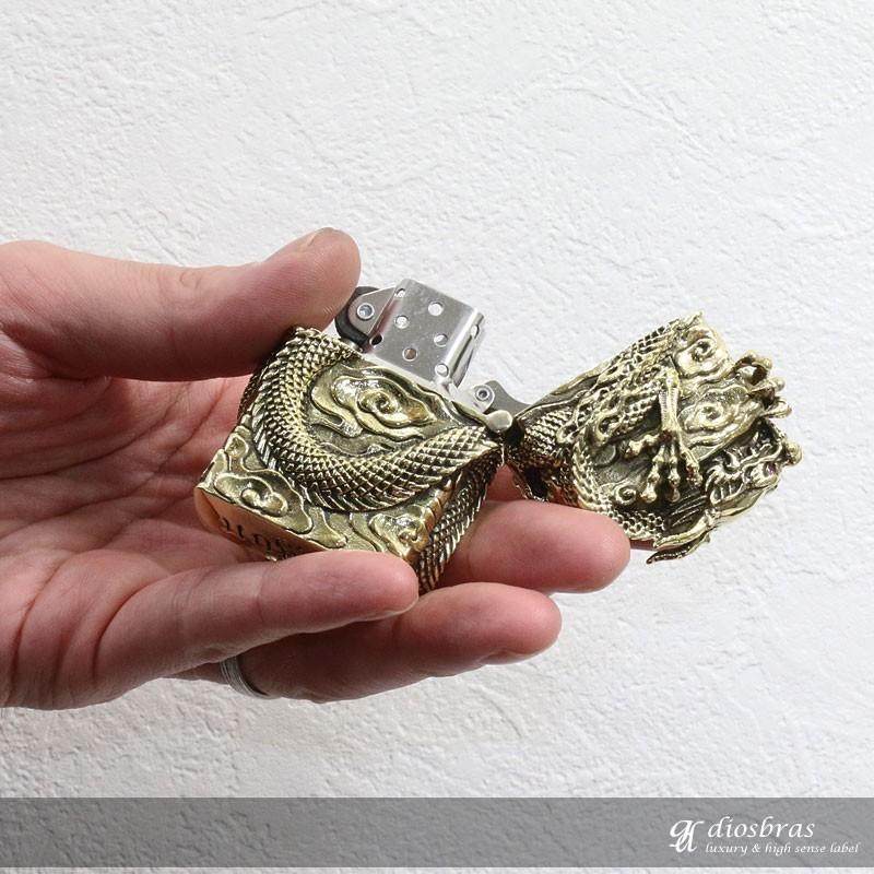 ドラゴン 竜 龍 ZIPPO ジッポ 真鍮製 ブラス : diosbras(ディオブラス