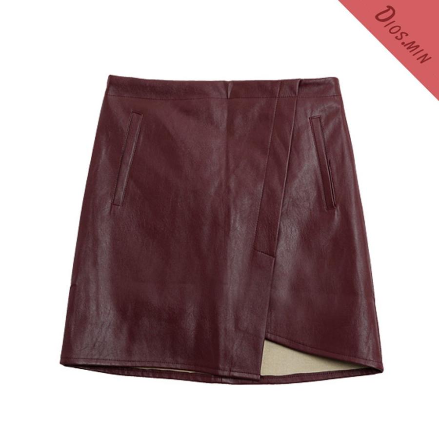 韓国ファッション スリット レザー 折り紙 タイト スカート 01 Bottom Dios Min 通販 Yahoo ショッピング