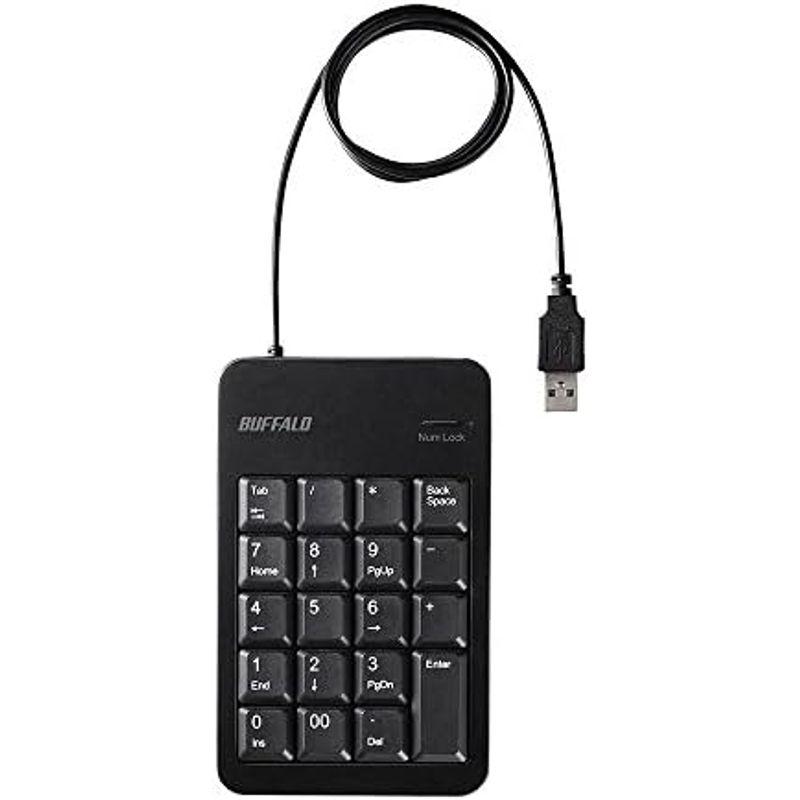 バッファロー BUFFALO 有線テンキーボードTabキーUSBハブ付き ブラック BSTKH100BK｜diostore｜04