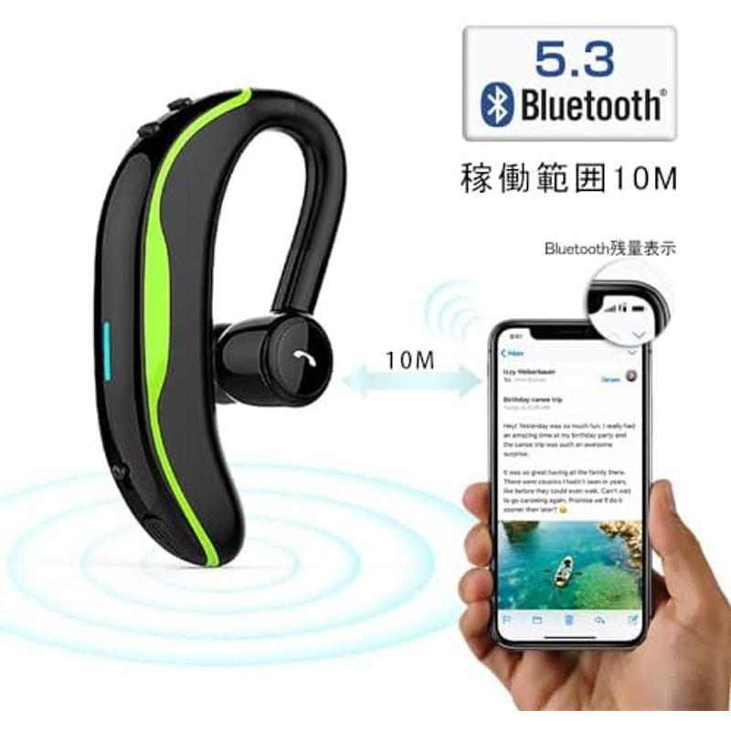 Bluetooth ヘッドセット片耳 ワイヤレス イヤホン Bluetooth 耳掛け式 ブルートゥース 左右耳兼用 V5.3 マイク内蔵｜diostore｜17