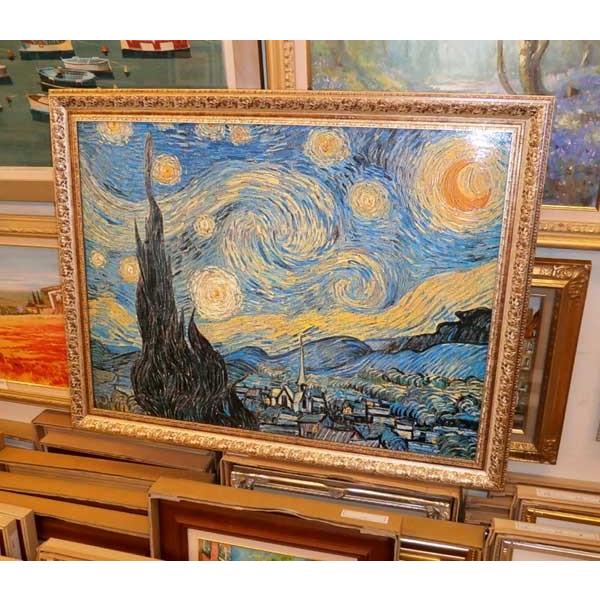 ゴッホ Starry Night 1889 名画絵画 立体複製画 インテリア 71cm×91cm_1