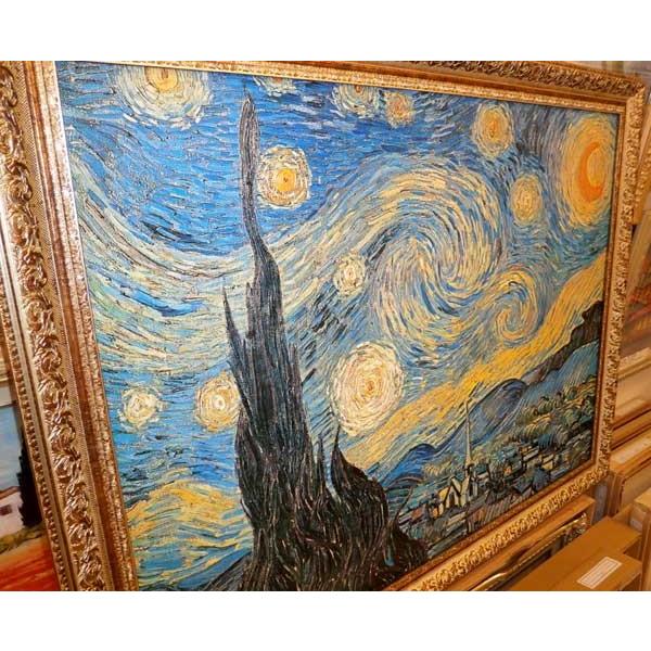 ゴッホ Starry Night 1889 名画絵画 立体複製画 インテリア 71cm×91cm_2