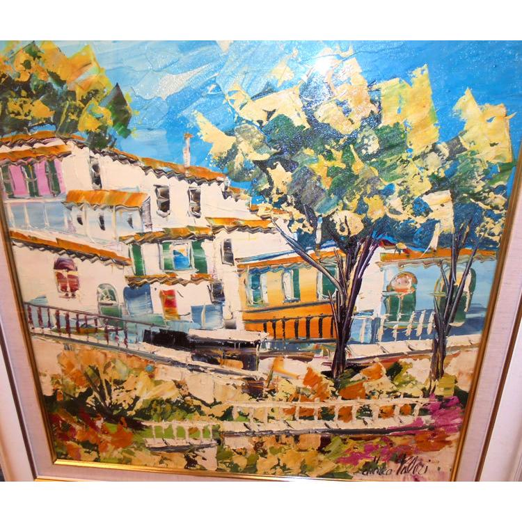 油絵 絵画 マルコ 作 イタリア風景・白い家並 リビング インテリア 定価200000円 |  | 05