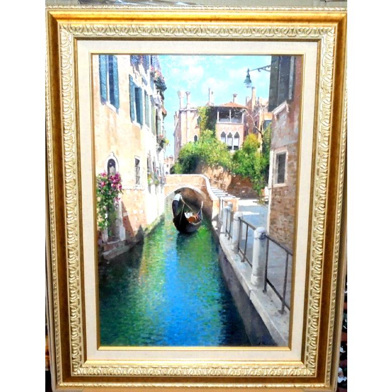 は自分にプチご褒美を ロマノ 油絵 インテリア 定価650 000円 絵画 リビング 玄関のインテリアに美しい油絵を 作 イタリア風景画 ベネチア 風景 運河 絵画 Www Solidarite Numerique Fr