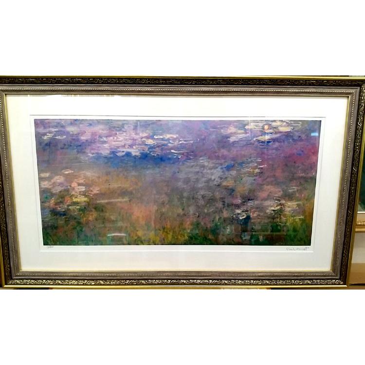 モネ 「睡蓮(夕)」有名絵画 インテリア 版画 リトグラフ 56cm×87cm