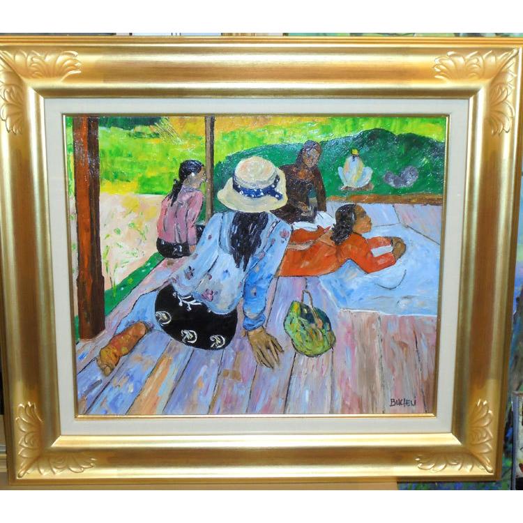 ゴーギャン風絵画 インテリア 油絵 ブヘリ(フランス) 作 ゴーギャン風絵画 インテリア 油絵 ブヘリ(フランス) 作