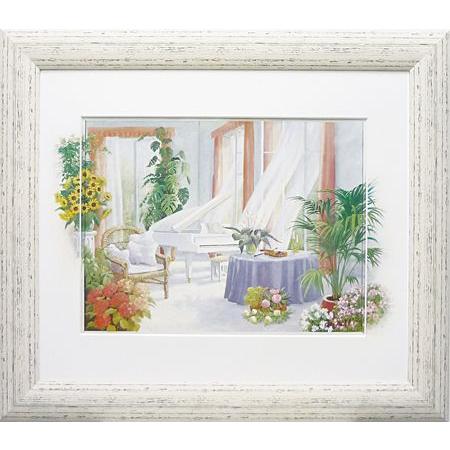 絵画 複製画 風景 ピーターモッツ 「ホワイトピアノ」 玄関 インテリア 結婚祝い :15048:トライアンフギャラリー - 通販