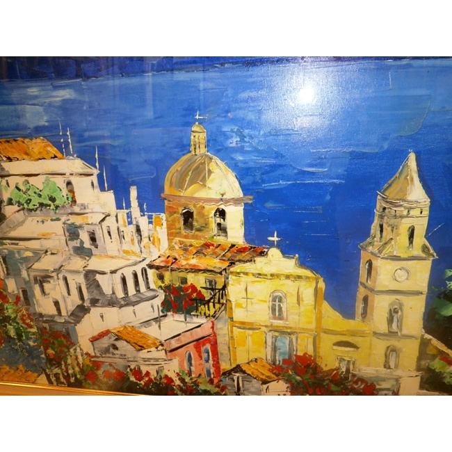 油絵 絵画 マルコ 作 アマルフィの街並 風景画 インテリア リビング 定価750000円 |  | 04